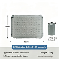 Coussin de siège de camping auto-gonflant imperméable 43 x 33 x 5 cm, matelas de stade thermo-isolant ultraléger