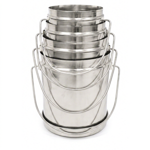 DHEER INTERNATIONAL Stainless Steel Kadi Dabba 13x16 cm 4 Pcs <b>Set</b> Milk <b>Pot</b> <b>Set</b> Food Grade Kitchen Storage Manufacturer Exporter - Product Image 1