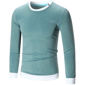 Vente en gros de t-shirt homme en coton à manches longues col en V Offre Spéciale avec logo personnalisé - Product Image 3