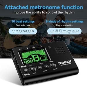 TERENCE Tuner numérique 3-en-1, métronome, générateur de tonalité, volume réglable, guitare classique, basse, clarinette chromatique, trompette, <span class=keywords><strong>violoncelle</strong></span> - Product Image 2
