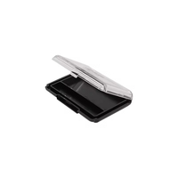 Contenant cosmétique rectangulaire en plastique transparent avec couvercle, idéal pour blush, illuminateur et poudre compacte