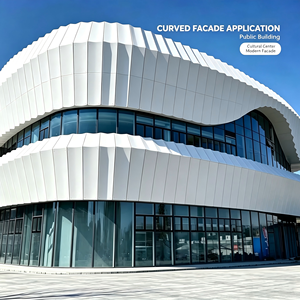 Panneau de façade en aluminium courbé pour mur-rideau, revêtement extérieur pour bâtiments publics et centres culturels - Product Image 1
