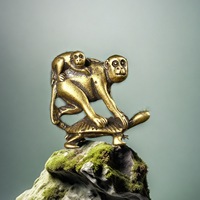 Figurine de singe en laiton, petite décoration de bureau, cadeau créatif, 1 pièce, vente chaude