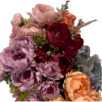 Vente en gros de tournesols artificiels faits à la main à 5 tiges, pour Noël, mariage, photographie, décoration de jardin, bouquet de fleurs en soie réutilisable