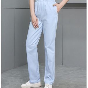 Pantaloni da Lavoro Estivi Economici per Donne, Bianchi, Rosa, Blu, con Vita Elastica Sottile, Taglie Forti, in Poliestere/Cotone Lavorato a Maglia, per Infermiere e Medici - Product Image 3
