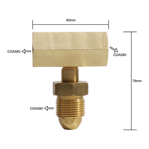 Argon Inert gaz Y adaptör adaptörü bağlamak iki regülatörleri To bir şişe Tig iplik CGA 580 çoğaltıcı Tee - Product Image 2