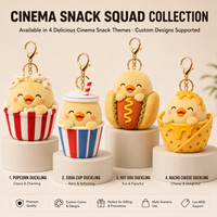 Porte-clés en peluche sur mesure sur le thème des snacks, avec création artistique personnalisée, certifié EN71 ASTM pour événements d'entreprise et coffrets cadeaux de marque