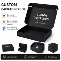Boîtes d'expédition noires écologiques biodégradables recyclables réutilisables avec logo personnalisé imprimé, enveloppes en carton ondulé avec doublure en mousse