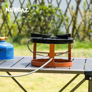 Estufa de camping portátil Nurgaz, quemador de gas, naranja vibrante, 130x180mm, diseño dividido, para uso en picnics - Product Image 4