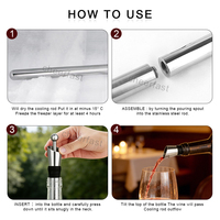 Superbe Cadeau : Refroidisseur de Bouteille de Vin Réutilisable, Bâtonnet Refroidisseur de Vin avec Coffret Cadeau en Papier Rouge Simple pour Vin Blanc