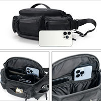 Nouveau sac de poitrine sportif fonctionnel en nylon uni pour homme, grande capacité, sac à dos imperméable, sac bandoulière multifonctionnel