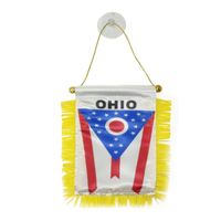 Drapeau de l'Ohio personnalisé avec logo pour la décoration de la voiture (rétroviseur) et de la maison