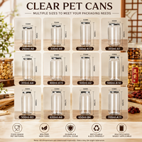 Boîtes de boisson jetables transparentes en PET avec couvercles en aluminium pour l'emballage de lait, café, jus et cola