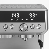 Machine à expresso 20 bars avec moulin intégré, machine à café semi-automatique 58 mm pour usage domestique, infusion à froid, acier inoxydable, affichage numérique