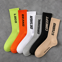 Chaussettes en coton personnalisées avec logo, chaussettes tubulaires tricotées pour hommes, chaussettes de sport décontractées, personnalisation