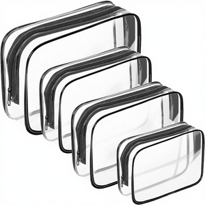 AURUZA Borsa Trasparente <span class=keywords><strong>per</strong></span> Cosmetici, Portatile da <span class=keywords><strong>Viaggio</strong></span> con Cerniera, Approvata TSA, Organizer <span class=keywords><strong>in</strong></span> PVC, Conforme agli Ordinari di Sicurezza Aeroportuali - Product Image 1