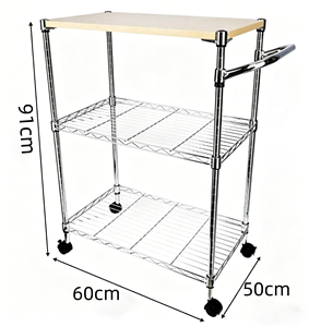 3 Tier Stainless Steel Storage Rack Rolling Utility Cart Shelves with Casters Multi-purpose Heavy Duty <b>Kitchen</b> Cart - Product Image 5