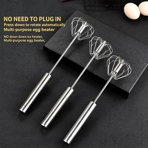 <span class=keywords><strong>Fouet</strong></span> batteur semi-automatique en acier inoxydable, mélangeur rotatif à pression, accessoires de <span class=keywords><strong>cuisine</strong></span> pour la pâtisserie maison et le mélange de crème - Product Image 4