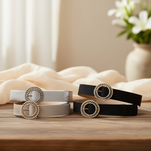 5Cm Round Metal <b>Braided</b> Buckle Pp Grass Belt For Women Fashion <b>Accessory</b> - Product Image 2