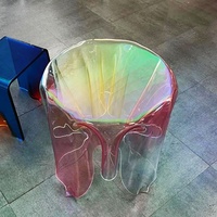 Table d'appoint en acrylique écologique, effet irisé, pour café ou thé, idéale pour la décoration de la maison ou des fêtes