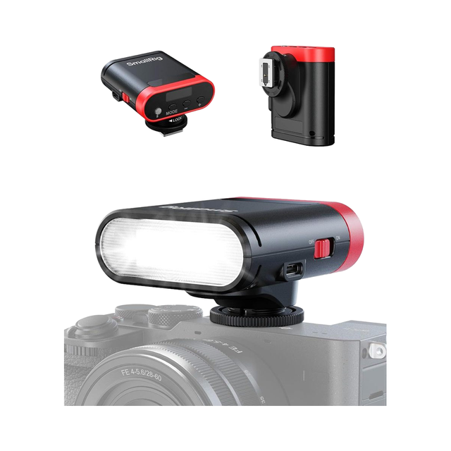 Mini Universal Camera Flash Speedlite GN12 2000mAh Battery OLED 8 Levels 500 Full-Power Flashes/1.8s Wireless Remote Control