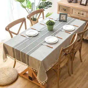 El yapımı keten masa örtüsü Polyester masa örtüsü ev süslemeleri için