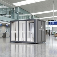 Cocovia Cabine de bureau modulaire en alliage d'aluminium, poste de sécurité, abri pour fumeurs, sans installation de grue