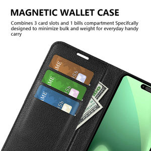 Funda para <span class=keywords><strong>iPhone</strong></span> 17 Pro, Funda Tipo Cartera de Piel Sintética con Textura de Lichi, con Ranuras para Tarjetas, Antigolpes, para <span class=keywords><strong>iPhone</strong></span> 17 Pro Max 16 15 14 - Product Image 4