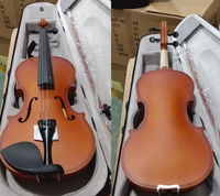 Solid Wood 1/8 Size Basswood Violin with 4 Strings for Students Adults Music Enthusiast