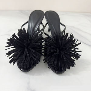 Nuevas Sandalias de Tacón Alto con Flecos Rojo <span class=keywords><strong>Coral</strong></span> de Verano, Elegantes y Sensuales, Zapatos de Mujer - Product Image 2