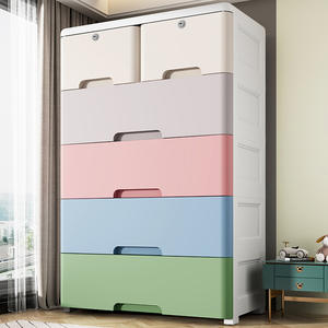 Organizador de Cajones de Plástico de 65 cm de Ancho, Armario de Almacenamiento para Niños, Bebés, Dormitorio, Sala de Estar, Oficina, 3-8 Niveles, Multicapa - Product Image 2