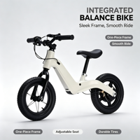 Vélo d'équilibre électrique en alliage d'aluminium pour enfants avec double frein à disque, roues de 12 pouces, cadre antichoc, commande intelligente