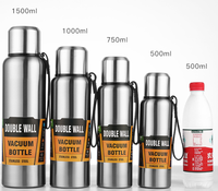 Bouteille d'eau isotherme sport 1L, flasques sous vide en acier inoxydable avec affichage LED de la température