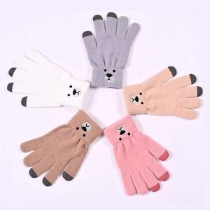 Guanti da ciclismo per donne guanti da lavoro a maglia autunno inverno guanti caldi per studenti con dita sottili - Product Image 1