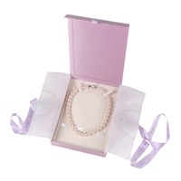 Stock PEPA violet boîte de papier d'emballage de bijoux avec logo imprimé collier carton boîte cadeau pliable avec aimant