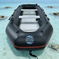 Bateau de pêche gonflable en PVC Hailebao, moteur électrique/à essence 4HP, capacité 5 personnes, pour le surf, la dérive, le ski nautique sur les lacs