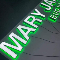 Lettres LED lumineuses miniatures à bords biseautés en acrylique, double face, pour signalisation extérieure, montage mural, étanches IP65, pour voiture