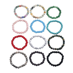 Natural Stone <b>Beaded</b> Bracelet <b>Set</b> Geometric Pattern Office Career Jewelry Accessories - Product Image 5