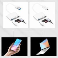 Lector de Tarjetas USB 3.0 con Puerto USB C, Adaptador Multifunción para Tarjetas de Memoria SD y TF para PC y Laptop