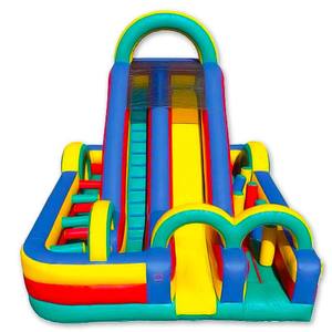 Parcours d'obstacles gonflable Turbo Double Wacky 360, château gonflable multicolore, <span class=keywords><strong>trampoline</strong></span> gonflable pour le plaisir en plein air - Product Image 1