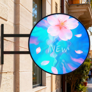 Letrero LED Redondo Personalizable con Logotipo, Programable por Aplicación, Caja de Luz Acrílica Luminosa para Tiendas, Cafés, Restaurantes, Gasolineras y Negocios - Product Image 3