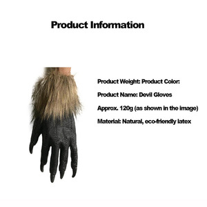 Guantes de Látex con Garras Peludas de <span class=keywords><strong>Hombre</strong></span> <span class=keywords><strong>Lobo</strong></span> para Halloween, Disfraz para Cosplay, Fiesta Espeluznante, Juego de Roles, Manos de Monstruo para Mascarada - Product Image 5