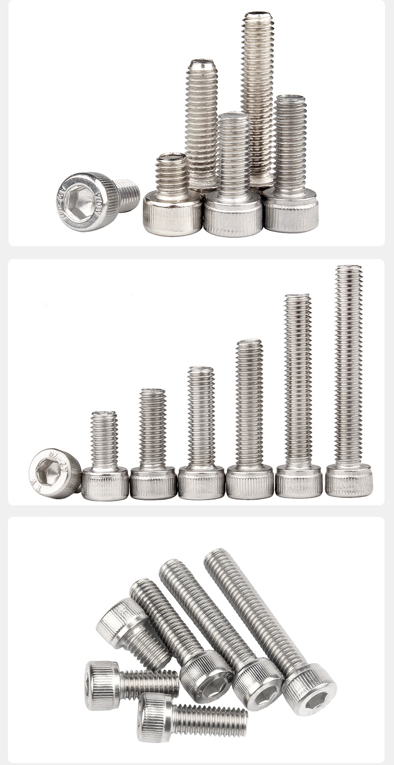 DIN912 Allen Head Bolts M4 M6 M7 M8 M10 M19 M21 Motorcycle Stainless Steel Hexagon Bolts