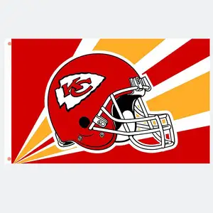 Kansas City Chiefs futbol takımı unutulmaz kask bayrağı 90x150cm3x5ft en iyi afiş