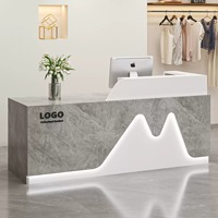 Comptoir de réception en bois massif pour salon de beauté et salon de coiffure - Design moderne
