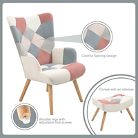 Chaise de canapé simple au design moderne Canapé inclinable de détente Fauteuils d'appoint avec pouf