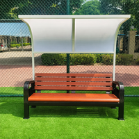 Banc de stade en alliage d'aluminium résistant aux intempéries avec auvent pour terrains de sport, de football et de tennis, chaise de repos extérieure