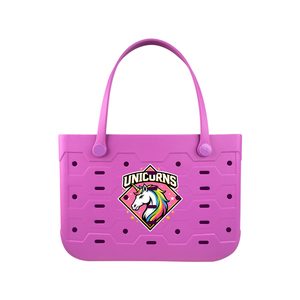 Sac fourre-tout de plage grande capacité personnalisé avec logo d'entreprise en EVA pour <span class=keywords><strong>femme</strong></span>, respirant, ajouré, avec emblème d'équipe - Product Image 2