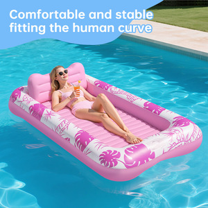 Xách tay PVC Inflatable nệm không khí lớn nổi hồ bơi Lounger thuộc da Đảng bơi vòng cho người lớn trẻ em cho ngoài trời - Product Image 6