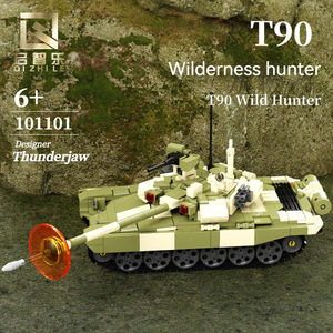 QIZHILE – assemblage de blocs de construction en plastique pour jouets de construction, modèle militaire, réservoir d'amoureux de la nature, 101101 T90 - Product Image 6